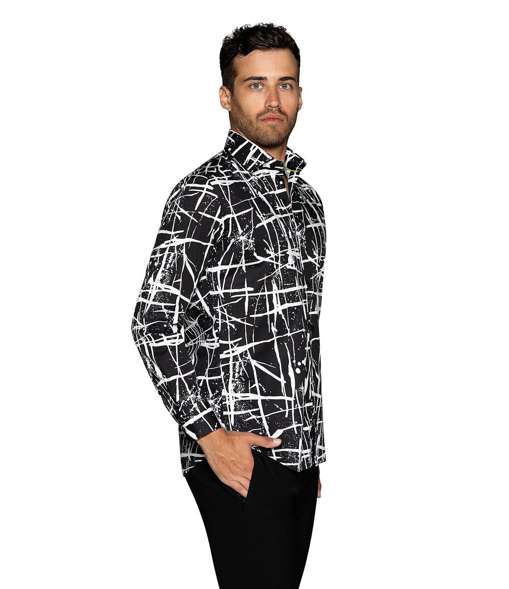 CARL-18 PAINT SPLAT BLACK SHIRT [Size S/2]