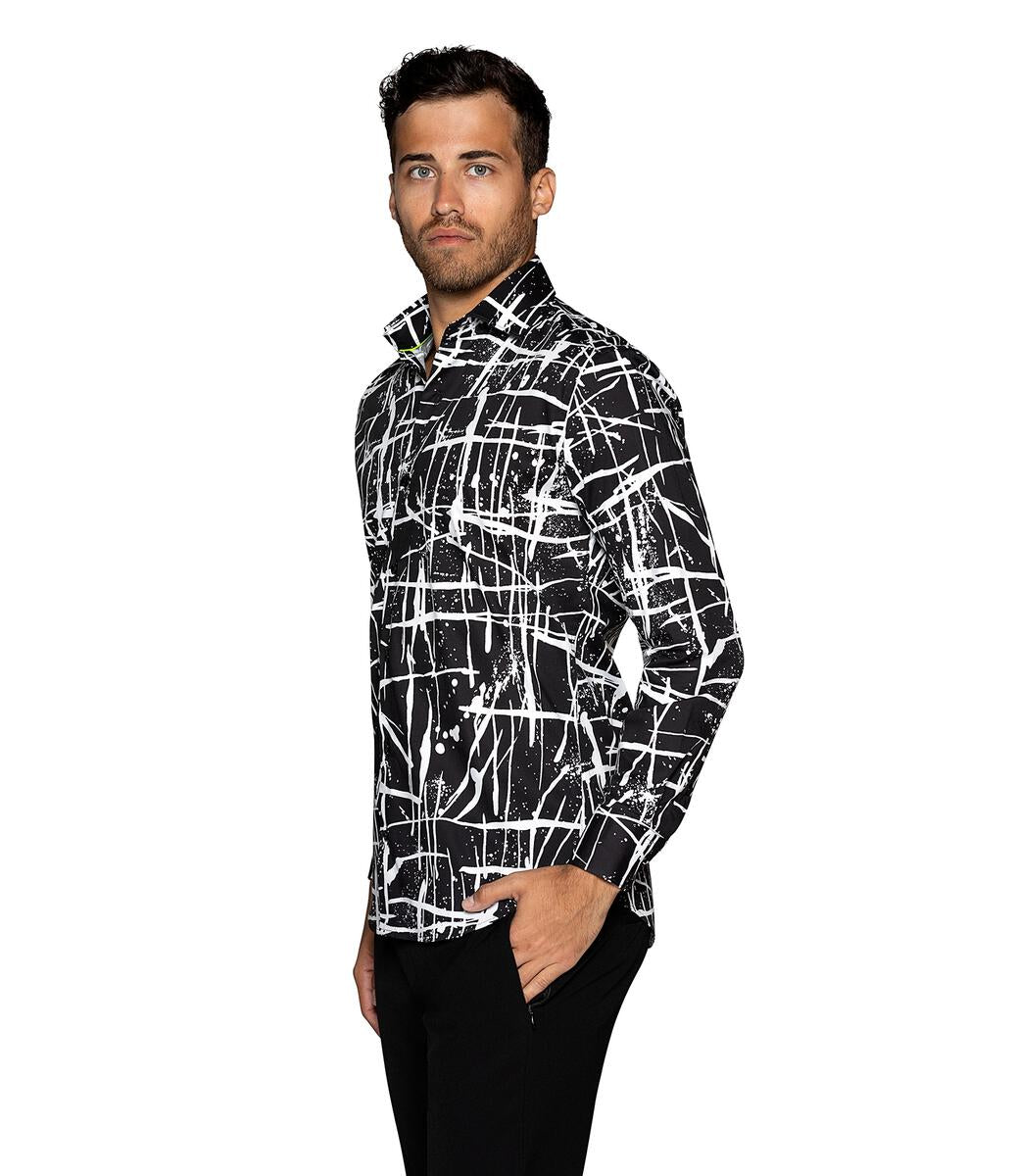 CARL-18 PAINT SPLAT BLACK SHIRT [Size S/2]