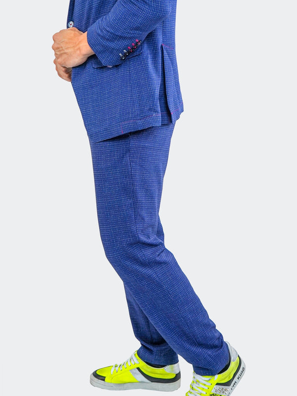 Maceoo Stretch Pant | 4-Way Stretch Pants Squared Blue