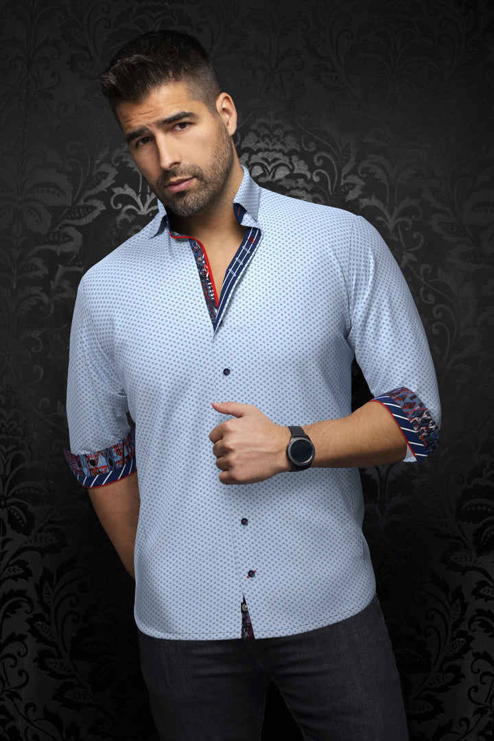 Au Noir Stretch Shirt | Ballerini Light Blue