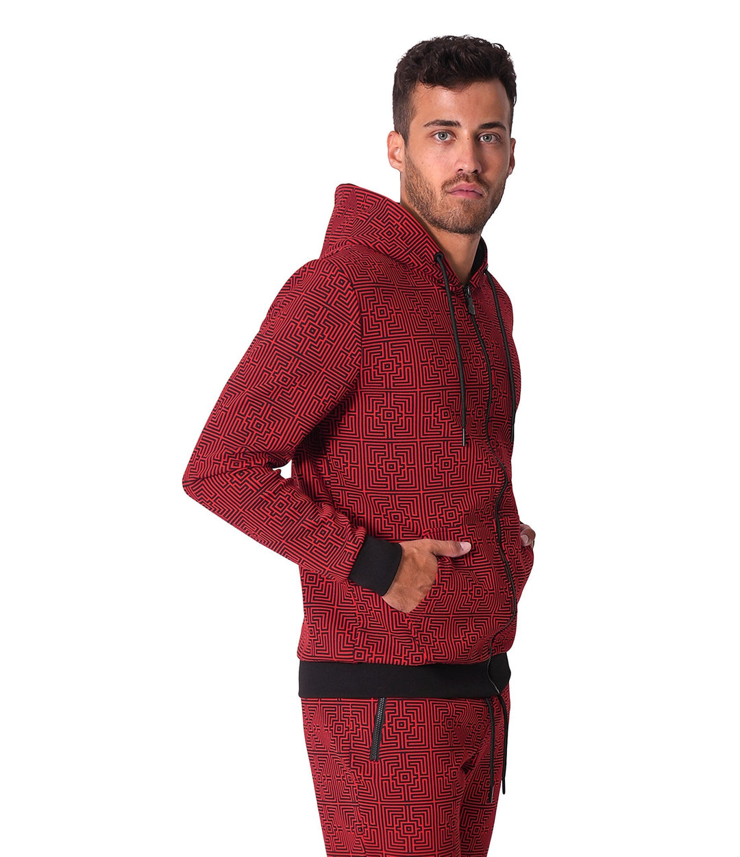 Bertigo Athletic Wear | Perth Abstract Red Hoodie