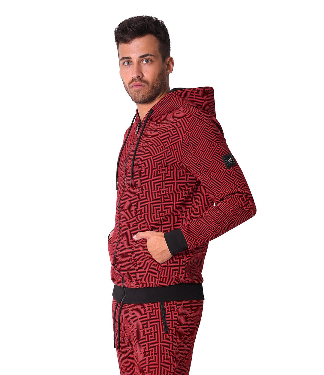 Bertigo Athletic Wear | Perth Abstract Red Hoodie