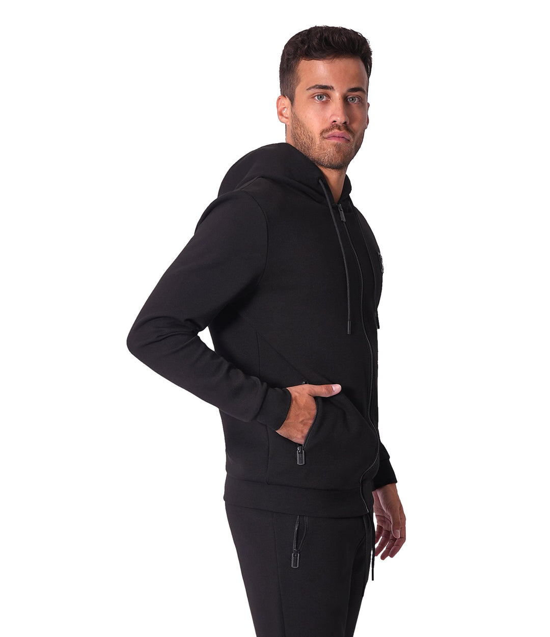 Bertigo Athletic Wear | Zuma Side Pocket Black Hoodie