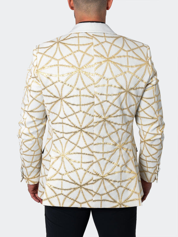 Maceoo Blazers.Maceo | Blazer Shawl Ceremonialgold White