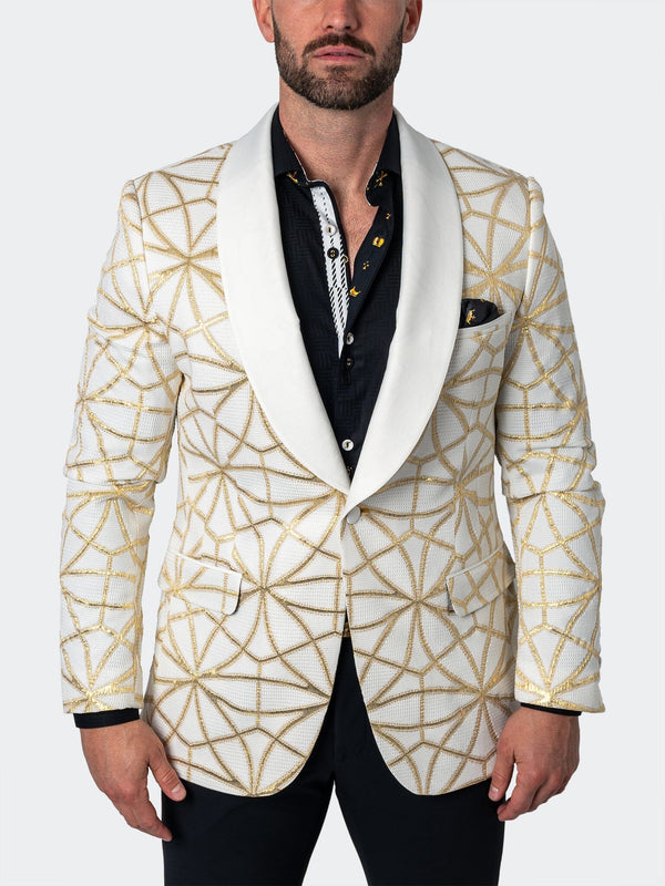 Maceoo Blazers.Maceo | Blazer Shawl Ceremonialgold White