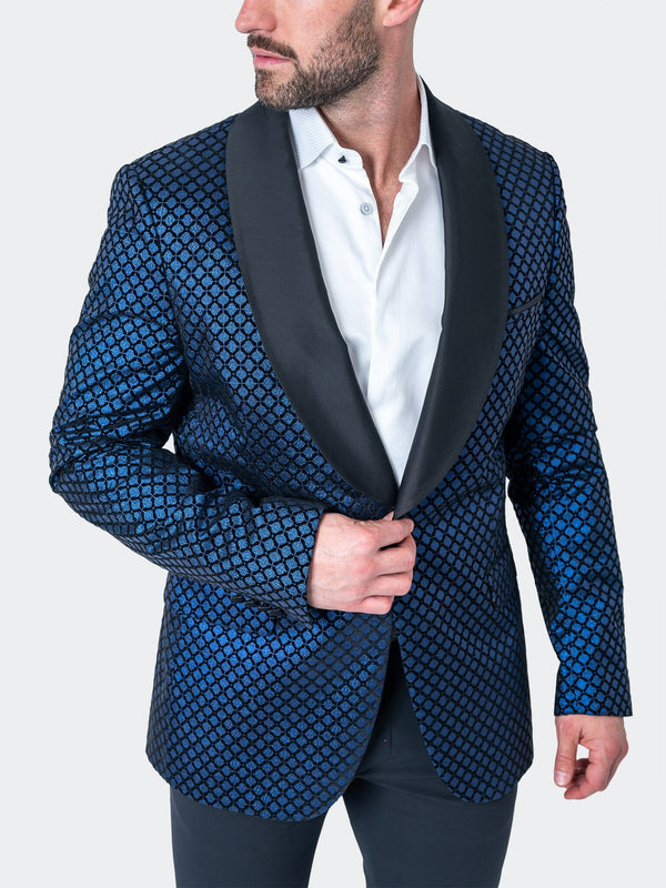 Maceoo Blazers.Maceo | Blazer Shawl Sparkle Blue