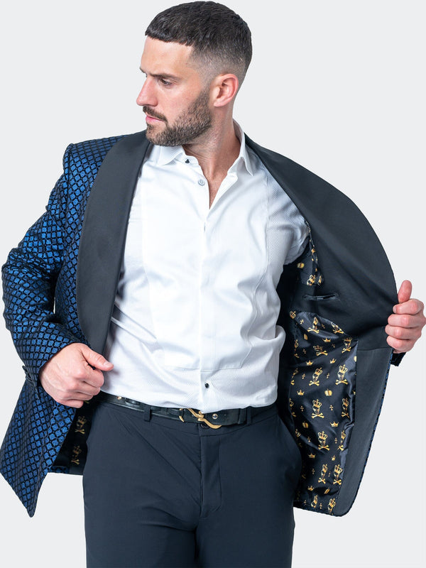 Maceoo Blazers.Maceo | Blazer Shawl Sparkle Blue