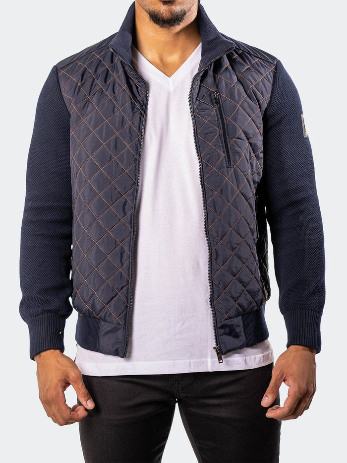 Maceoo Jacket | Bomber BigDiamondPuff Navy