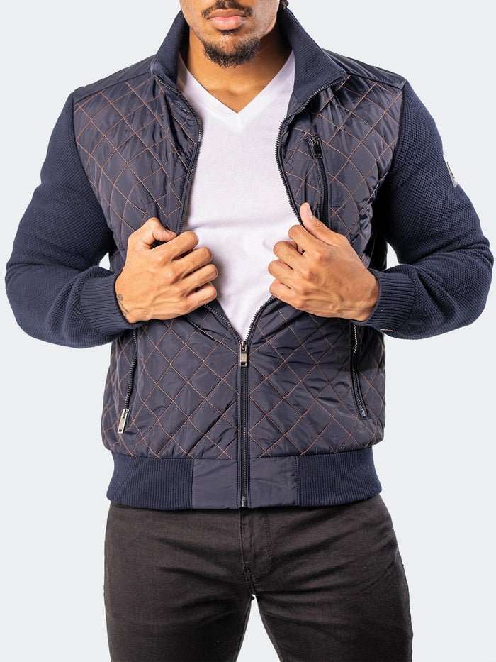 Maceoo Jacket | Bomber BigDiamondPuff Navy