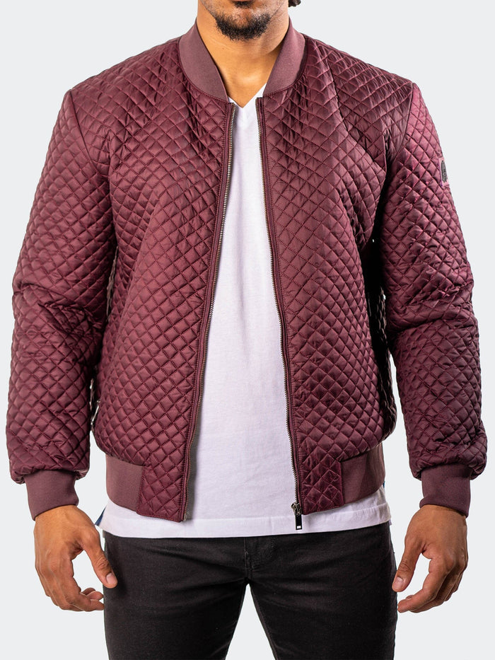 Maceoo Jacket | Bomber DiamondPuff Burgundy