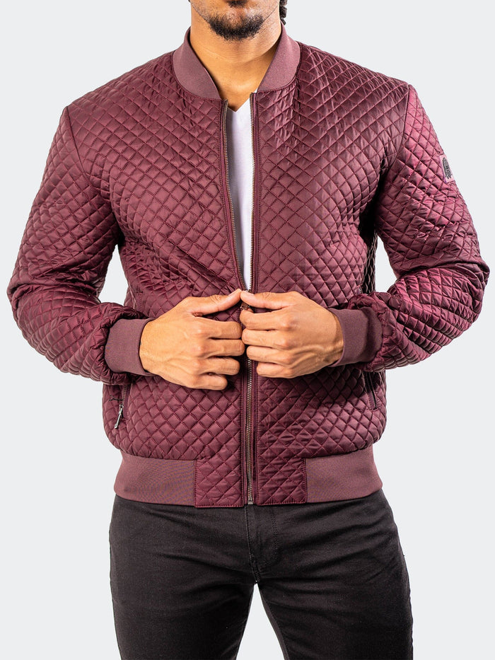 Maceoo Jacket | Bomber DiamondPuff Burgundy