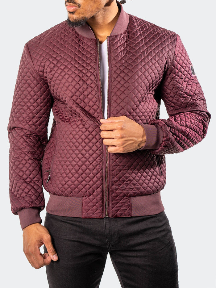 Maceoo Jacket | Bomber DiamondPuff Burgundy