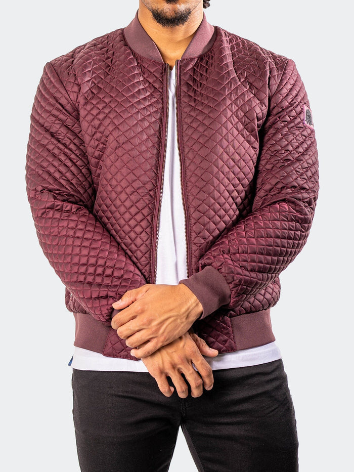 Maceoo Jacket | Bomber DiamondPuff Burgundy