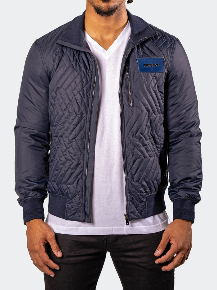 Maceoo Jacket | Bomber PuffyComb Navy