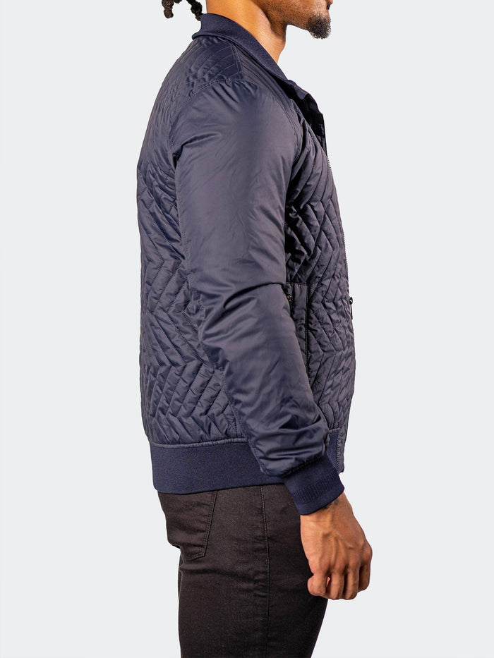 Maceoo Jacket | Bomber PuffyComb Navy