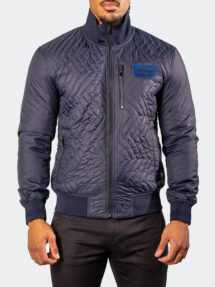 Maceoo Jacket | Bomber PuffyComb Navy