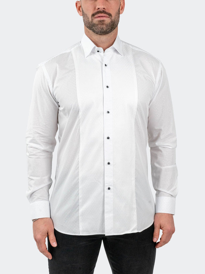 Maceoo Stretch Shirt | Ceremony StarDust White