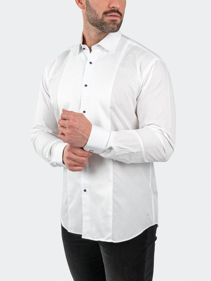 Maceoo Stretch Shirt | Ceremony StarDust White