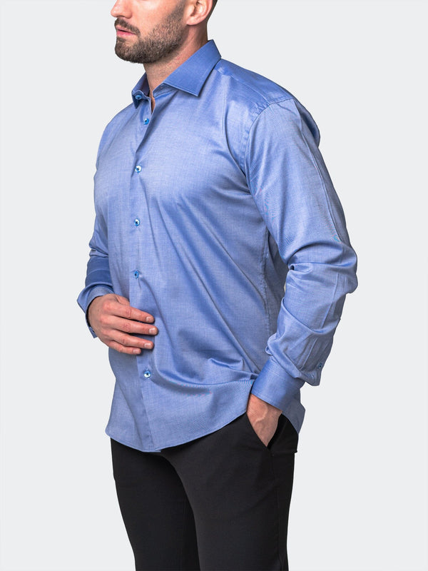 Maceoo Stretch Shirt | Classic ShinyFinish Blue