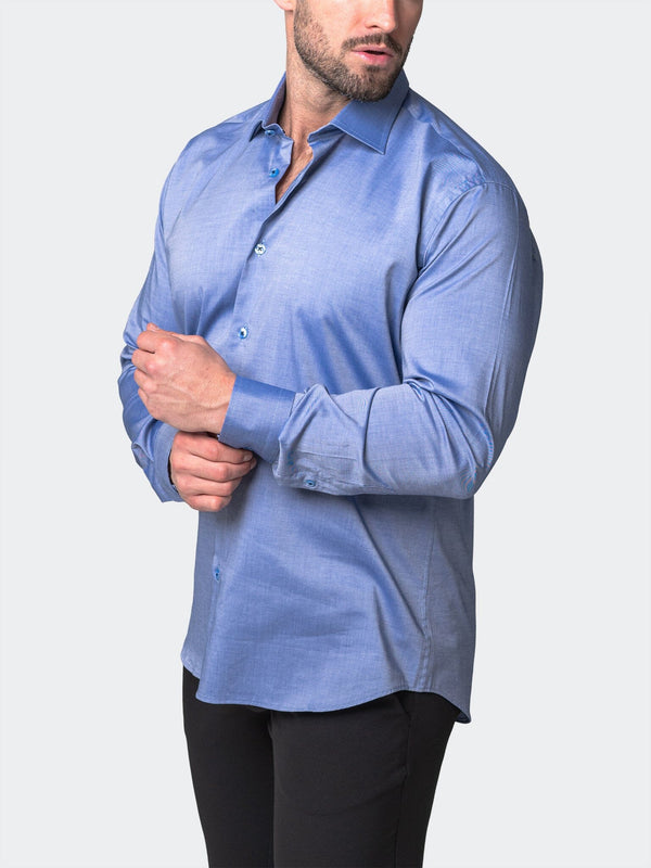 Maceoo Stretch Shirt | Classic ShinyFinish Blue