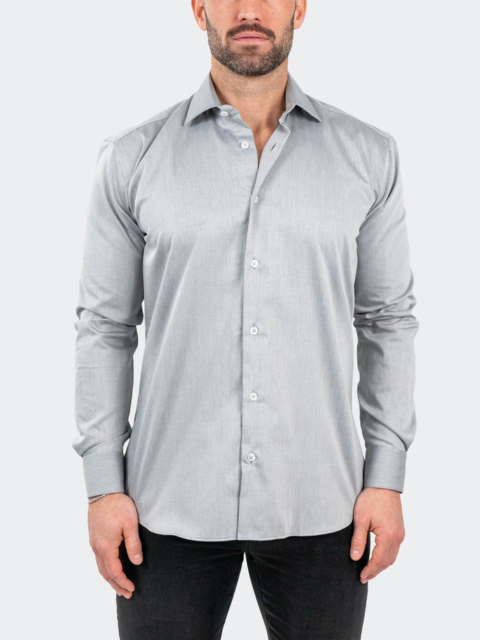 Maceoo Stretch Shirt | Classic SilverFox Grey