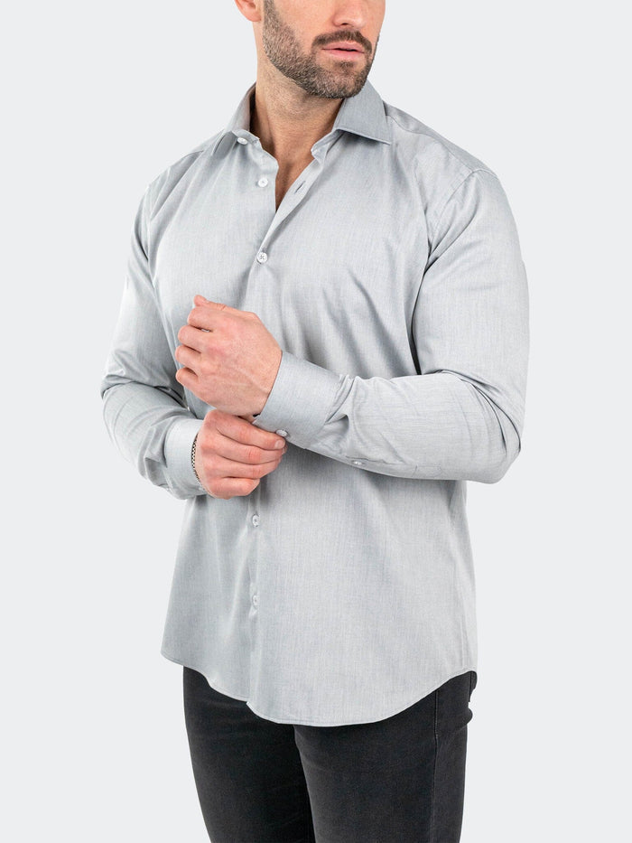 Maceoo Stretch Shirt | Classic SilverFox Grey