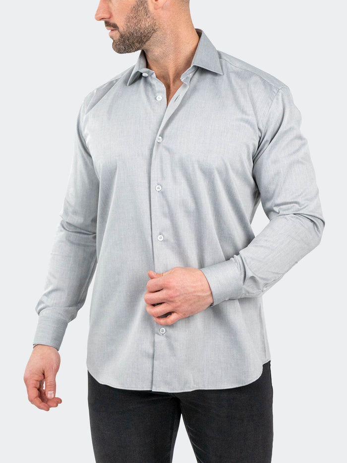 Maceoo Stretch Shirt | Classic SilverFox Grey