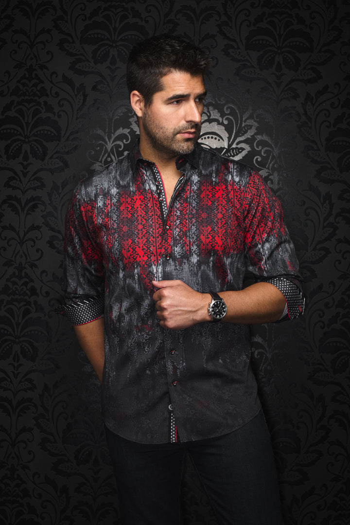 Au Noir Stretch Shirt | Darrell Black Red