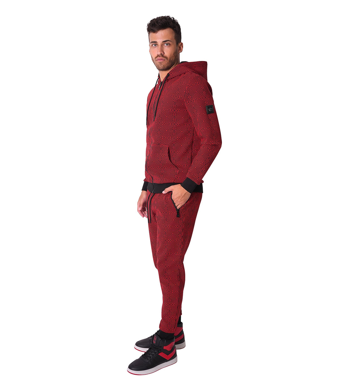 Bertigo Athletic Wear | Perth Abstract Red Hoodie