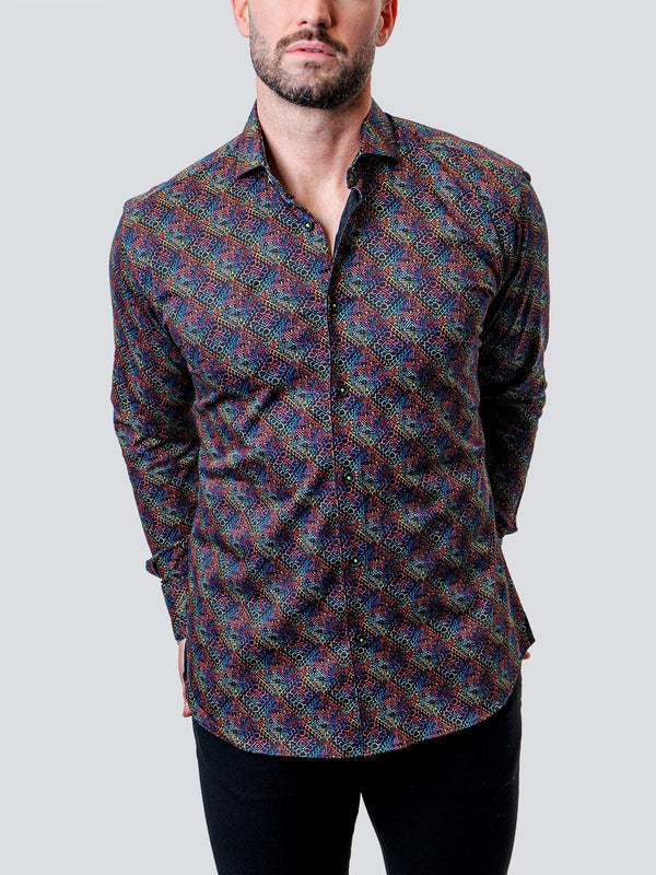 Maceoo Stretch Shirt | Einstein Diamons Medallion Multi