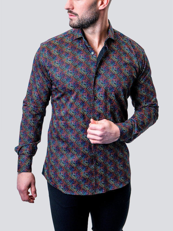 Maceoo Stretch Shirt | Einstein Diamons Medallion Multi