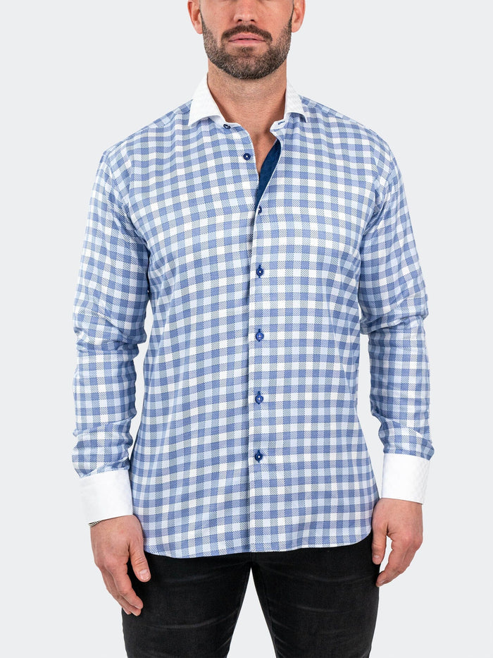 Maceoo Stretch Shirt | Einstein Jacqcuffed Blue