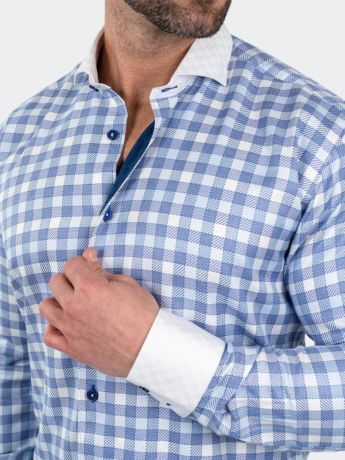 Maceoo Stretch Shirt | Einstein Jacqcuffed Blue