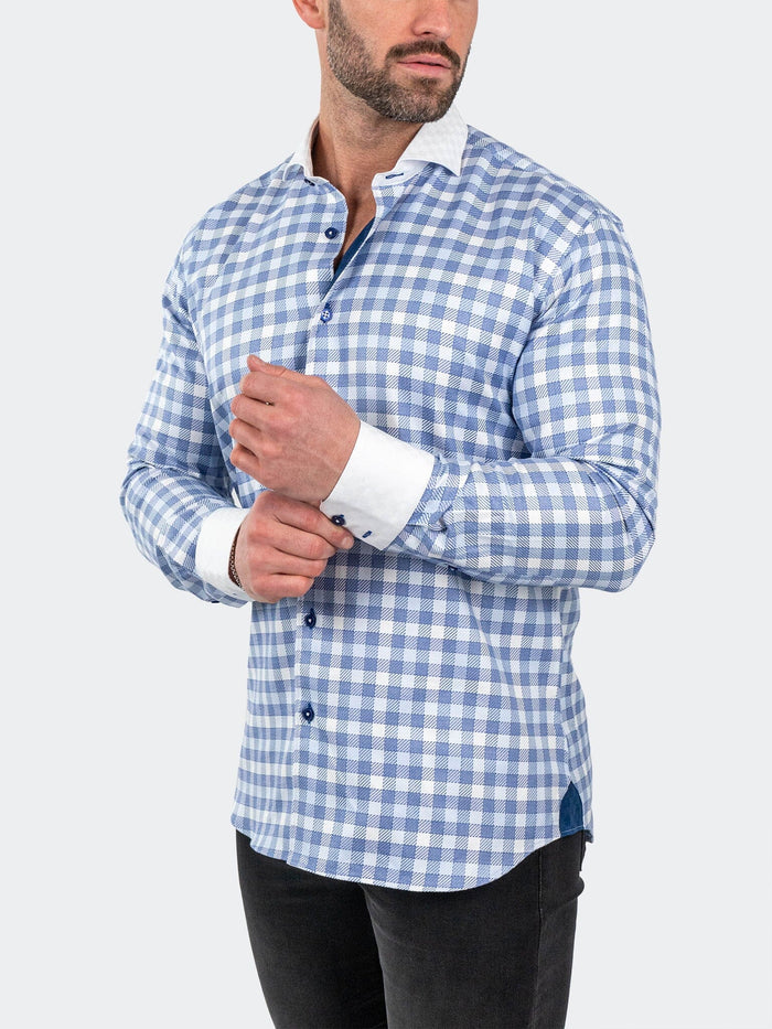 Maceoo Stretch Shirt | Einstein Jacqcuffed Blue