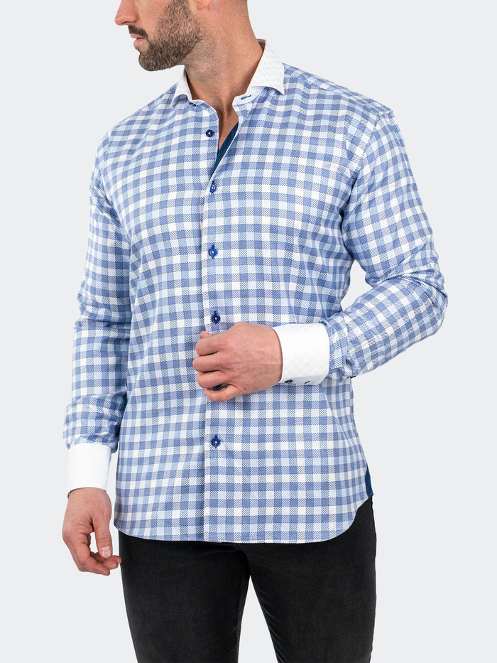 Maceoo Stretch Shirt | Einstein Jacqcuffed Blue