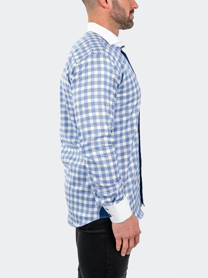 Maceoo Stretch Shirt | Einstein Jacqcuffed Blue