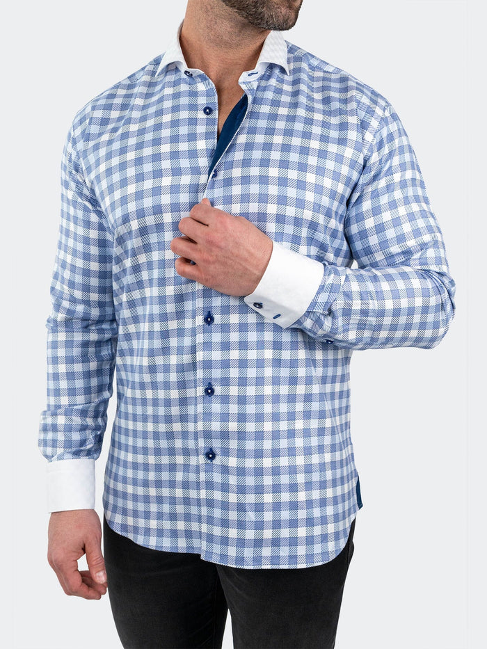 Maceoo Stretch Shirt | Einstein Jacqcuffed Blue