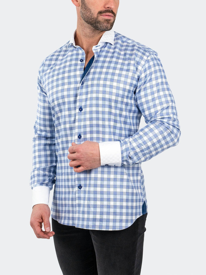 Maceoo Stretch Shirt | Einstein Jacqcuffed Blue