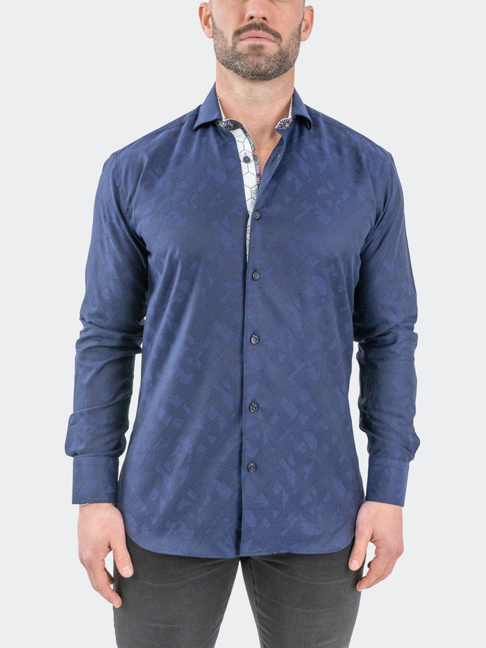 Maceoo Stretch Shirt | Einstein Jacqdeepblack Navy