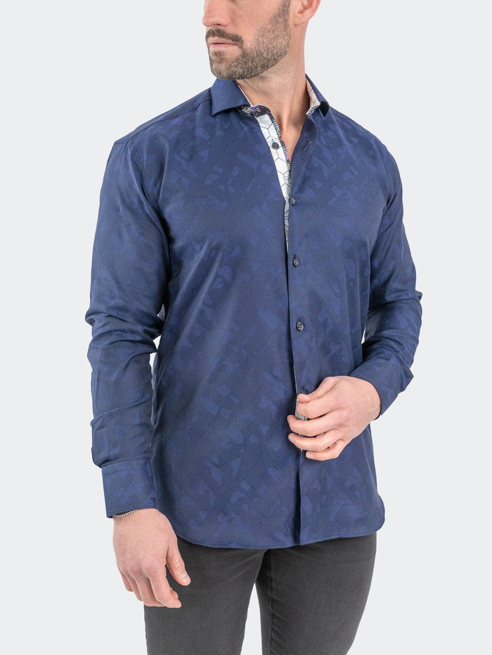 Maceoo Stretch Shirt | Einstein Jacqdeepblack Navy