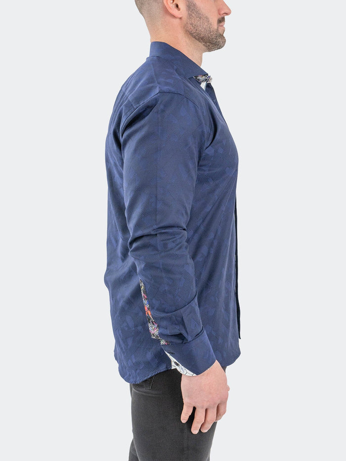 Maceoo Stretch Shirt | Einstein Jacqdeepblack Navy