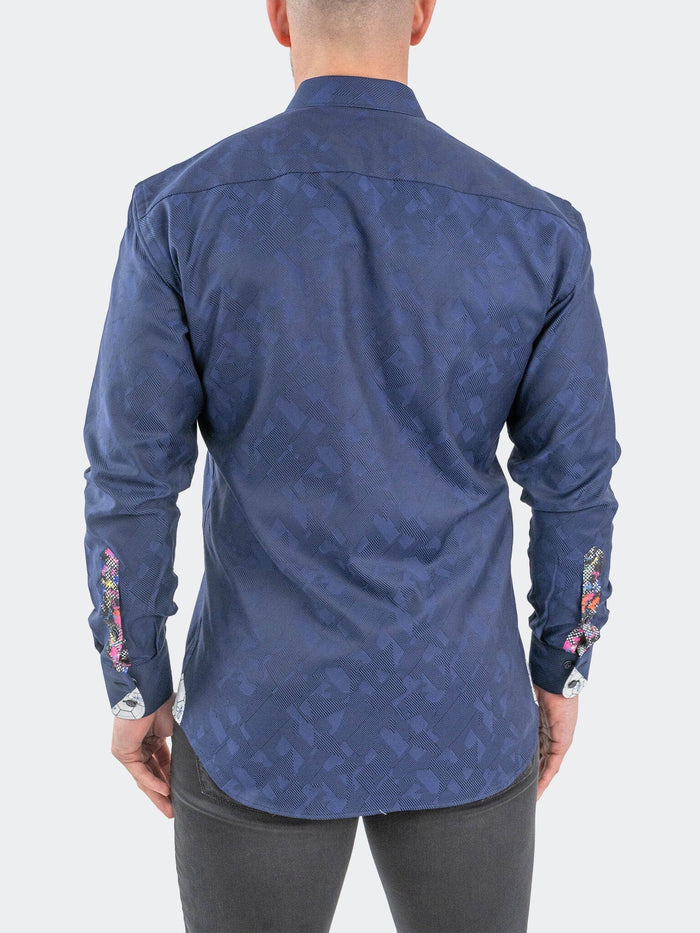 Maceoo Stretch Shirt | Einstein Jacqdeepblack Navy