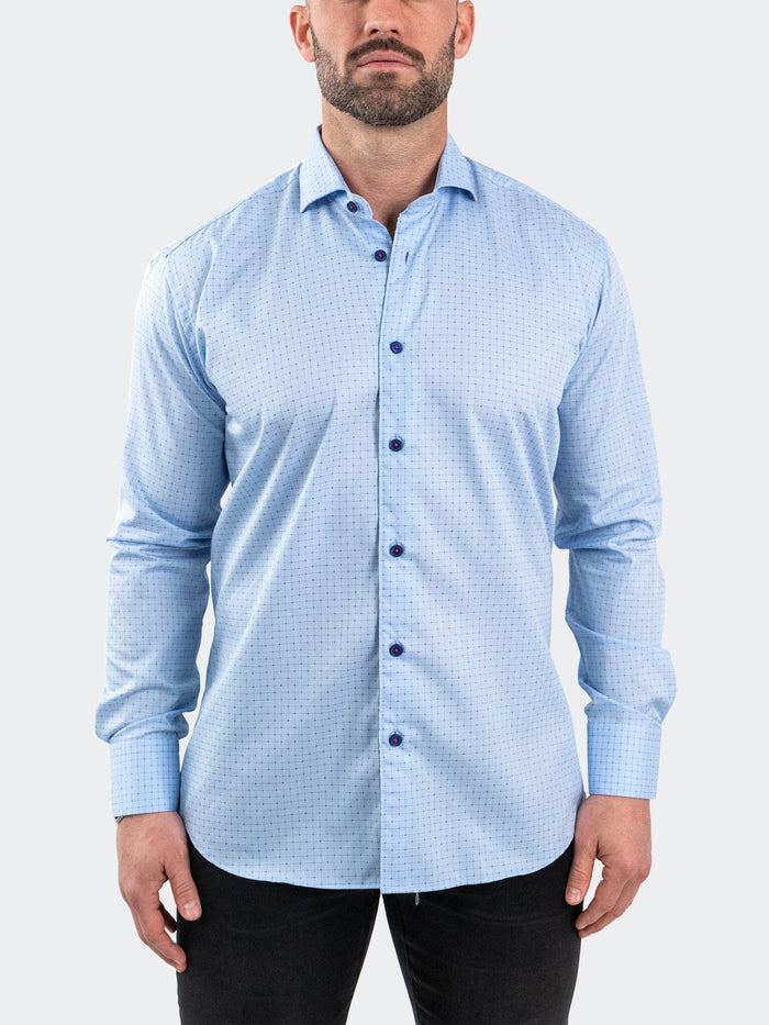 Maceoo Stretch Shirt | Einstein JacqPointSquare Blue