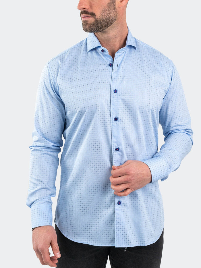 Maceoo Stretch Shirt | Einstein JacqPointSquare Blue