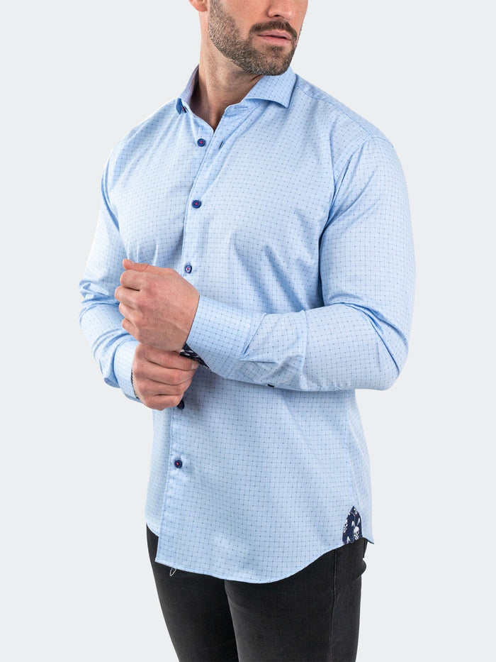 Maceoo Stretch Shirt | Einstein JacqPointSquare Blue