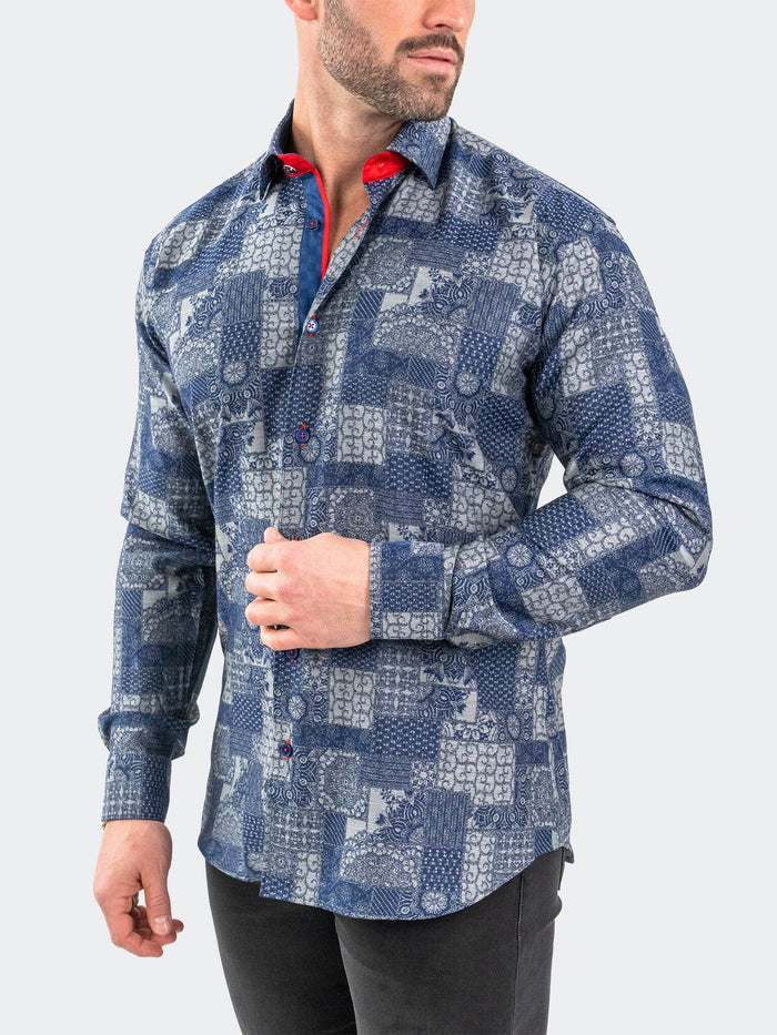 Maceoo Stretch Shirt | Einstein Jacqvosaic Grey