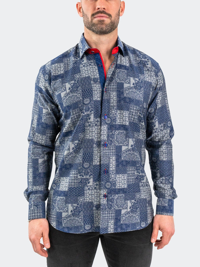 Maceoo Stretch Shirt | Einstein Jacqvosaic Grey