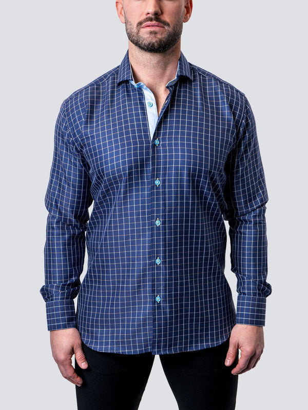 Maceoo Shirt | Einstein Royal Check Blue