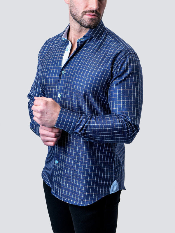 Maceoo Shirt | Einstein Royal Check Blue