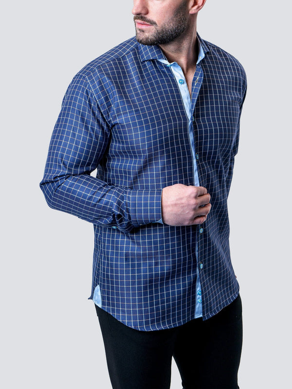 Maceoo Shirt | Einstein Royal Check Blue